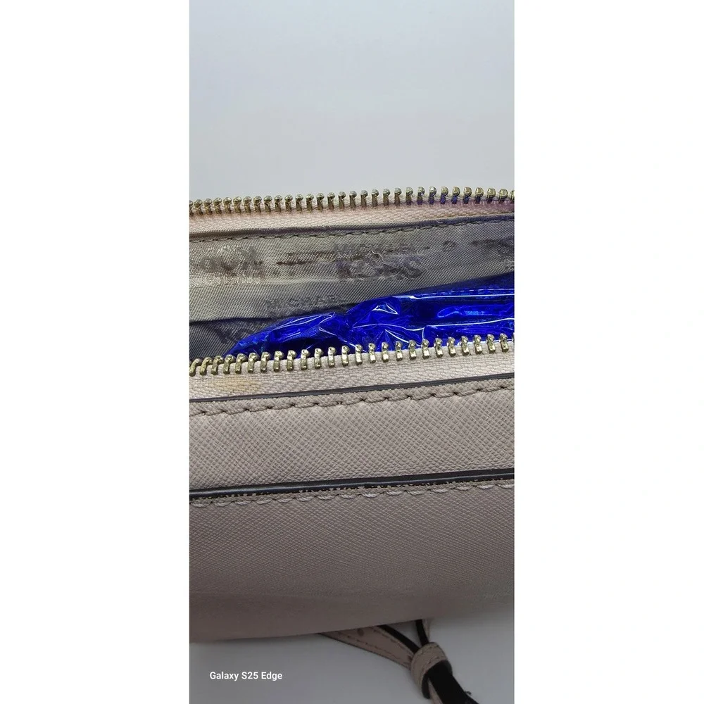 Michael Kors Pink Saffiano Leather Studded Crossbody Bag Gold Tone Hardware